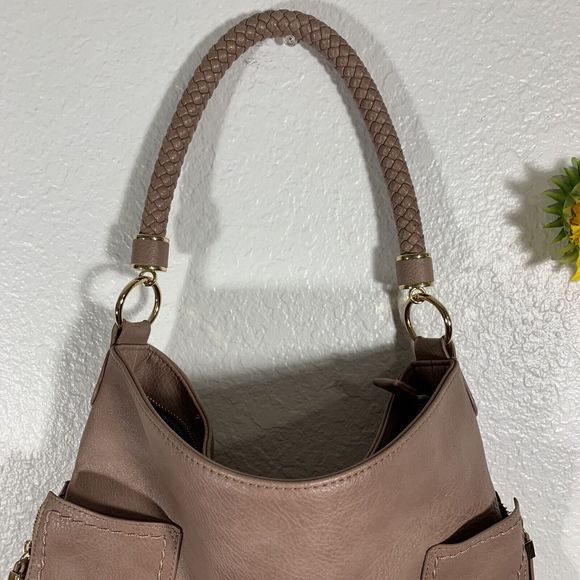 Miztigue Vegan Leather Handbag Shoulder Bag Grace Hobo Mauve Lilac Purse - Picture 12 of 16